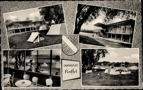 Ak Kassel in Hessen, Campingplatz, Zelte, Fulda, Terrasse, Wappen