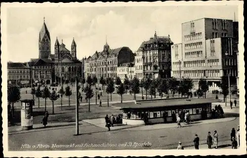 Ak Köln am Rhein, Neumarkt mit Richmodishaus und St. Aposteln