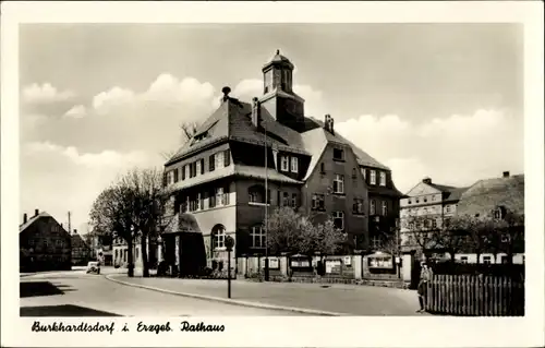 Ak Burkhardtsdorf im Erzgebirge, Rathaus