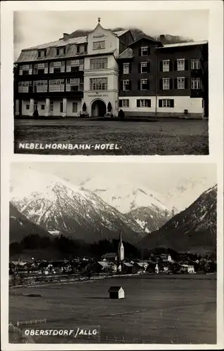 Foto Ak Oberstdorf im Oberallgäu, Nebelhornbahn Hotel, Panorama