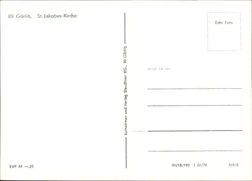 Ak Görlitz in der Lausitz, St. Jakobus-Kirche