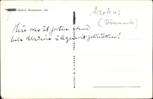 Ak Århus Aarhus Dänemark, Hallens Restaurant