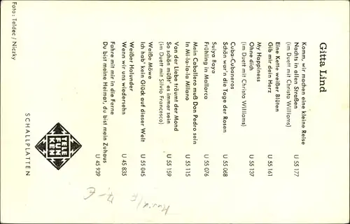 Ak Schauspielerin Gita Lind, Portrait, Autogramm