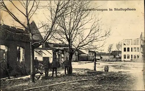 Ak Nesterow Stallupönen Ostpreußen, Kriegszerstörungen 1. WK