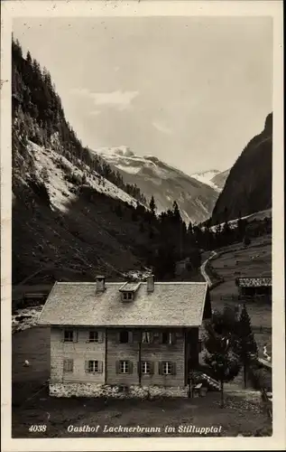 Ak Zillertal Tirol, Gasthof Lacknerbrunn im Stillupptal