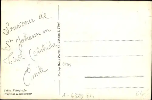 Ak St. Johann in Tirol, Straßenpartie, Postamt