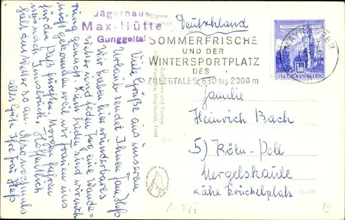 Ak Ginzling in Tirol, Maxhütte, Zillertal