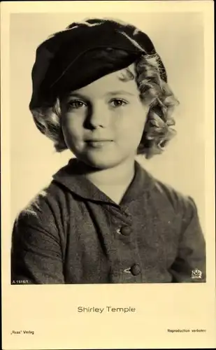 Ak Schauspielerin Shirley Temple, Portrait, Mütze