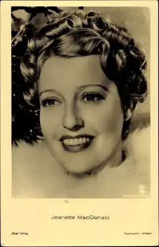 Ak Schauspielerin Jeanette MacDonald, Portrait