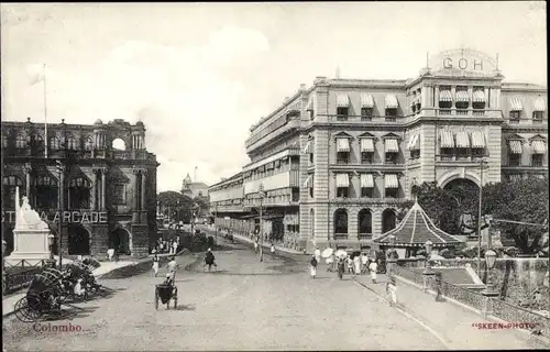 Ak Colombo Ceylon Sri Lanka, Straßenpartie