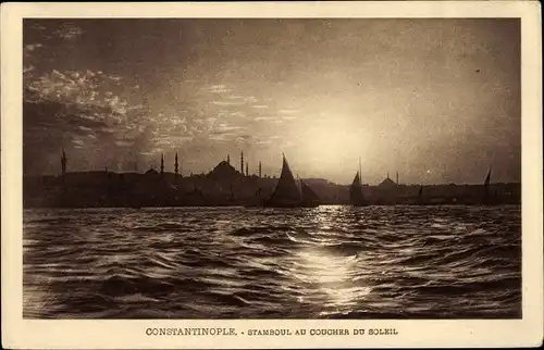 Ak Konstantinopel Istanbul Türkei, Stamboul au coucher du soleil