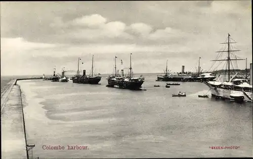 Ak Colombo Ceylon Sri Lanka, Harbour, Schiffe