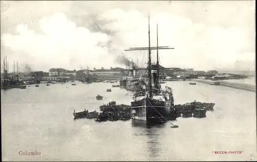 Ak Colombo Ceylon Sri Lanka, Harbour, Schiffe