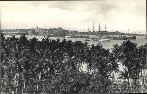 Ak Colombo Ceylon Sri Lanka, Harbour, Schiffe