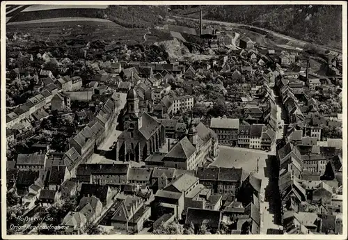 Ak Roßwein in Sachsen, Fliegeraufnahme der Stadt