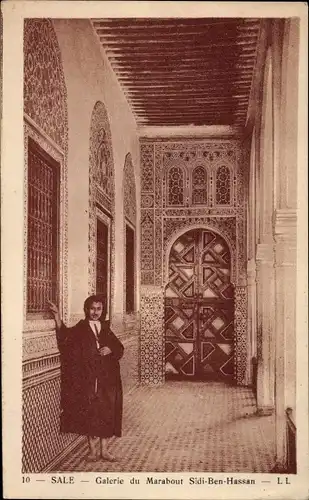 Ak Salé Marokko, Galerie du Marabout Sidi-Ben-Hassan
