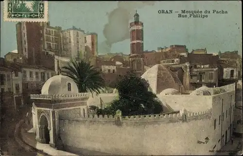 Ak Oran Algerien, Mosquee du Pacha, Rue Philipe
