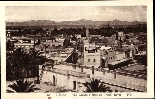 Ak Biskra Algerien, Vue Generale prise de l'Hotel Royal