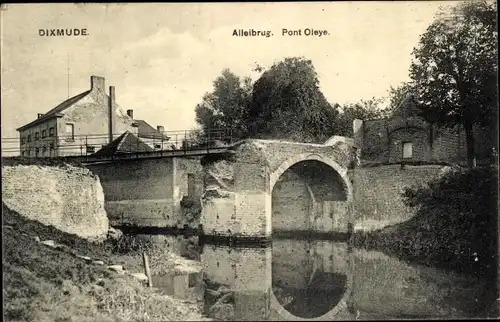 Ak Diksmuide Dixmude Westflandern, Pont Oleye, Kriegszerstörungen, I. WK