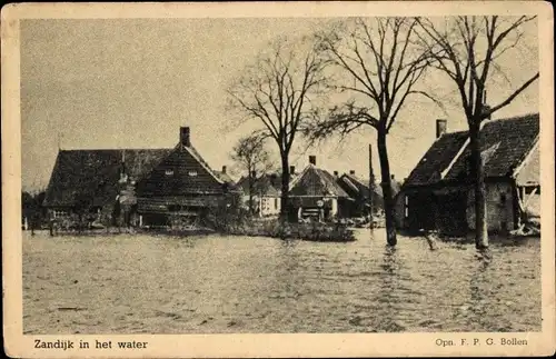 Ak Zaandijk Nordholland, Watersnood, Überflutung