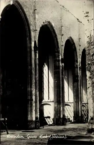 Foto Ak Rotterdam Südholland Niederlande, Groote Kerk (Interieur)