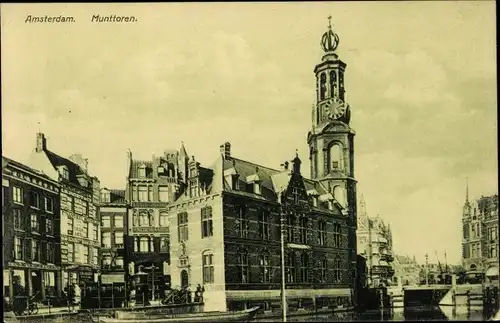 Ak Amsterdam Nordholland Niederlande, Munttoren