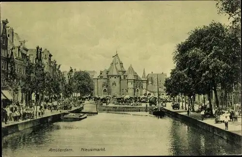 Ak Amsterdam Nordholland Niederlande, Nieuwmarkt