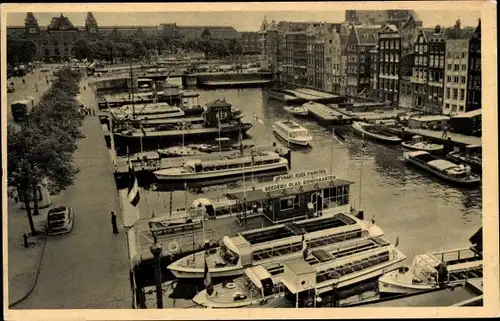 Ak Amsterdam Nordholland Niederlande, Rederij Plas, Hafen, Rundfahrten