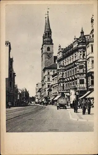 Ak Magdeburg an der Elbe, Breiter Weg mit Katharinenkirche