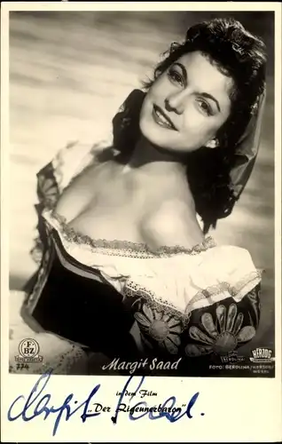 Ak Schauspielerin Margit Saad, Portrait, Autogramm, FBZ Verlag