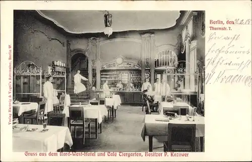 Ak Berlin Mitte, Nordwest Hotel und Cafe Thiergarten, Turmstraße 7