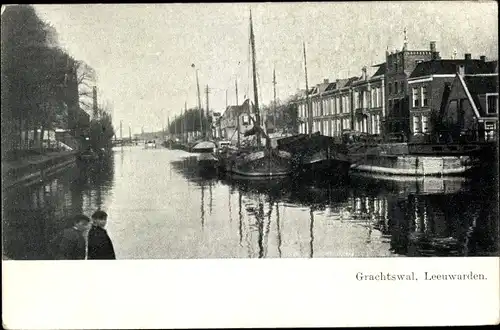 Ak Leeuwarden Friesland Niederlande, Grachtswal