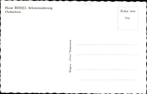 Ak Oudeschoot Heerenveen Friesland Niederlande, Huize Ridejo, Schoterlandseweg