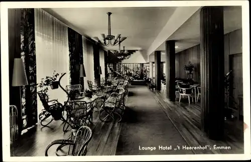 Ak Emmen Drenthe Niederlande, Lounge Hotel 'T Heerenhof, Speisesaal