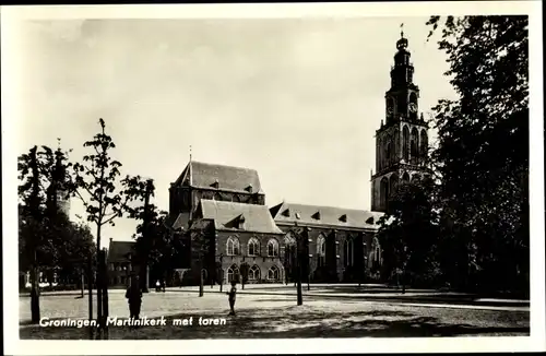 Ak Groningen Niederlande, Martinikerk met toren