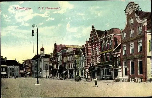 Ak Groningen Niederlande, Z.Z. Vischmarkt