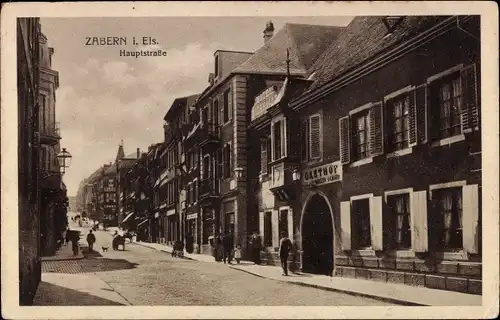 Ak Saverne Zabern Elsass Bas Rhin, Hauptstraße, Gasthof