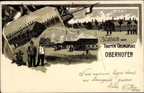 Ak Oberhoffen Oberhofen Elsass Bas Rhin, Truppen-Übungsplatz