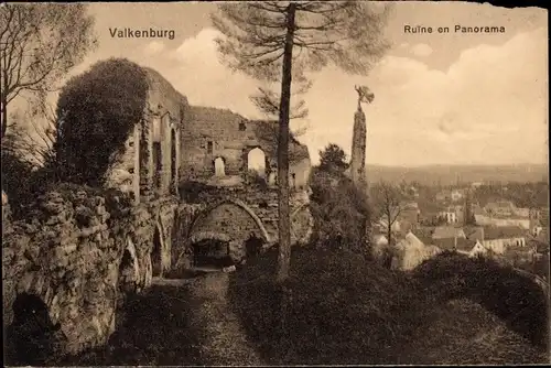Ak Valkenburg Limburg Niederlande, Ruine en Panorama