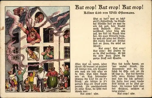 Lied Ak Köln am Rhein, Willi Ostermann, Kut erop, Brennendes Haus