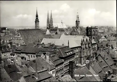 Ak Görlitz in der Lausitz, Blick vom Dicken Turm, Kirchtürme, Panorama