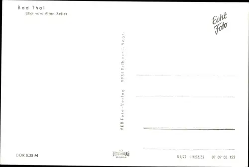Ak Bad Thal Ruhla in Thüringen, Blick vom Alten Keller, Panorama