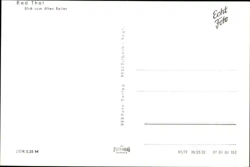 Ak Bad Thal Ruhla in Thüringen, Blick vom Alten Keller, Panorama
