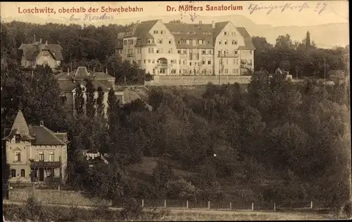 Ak Dresden Loschwitz, Oberhalb der Schwebebahn, Dr. Möffers Sanatorium