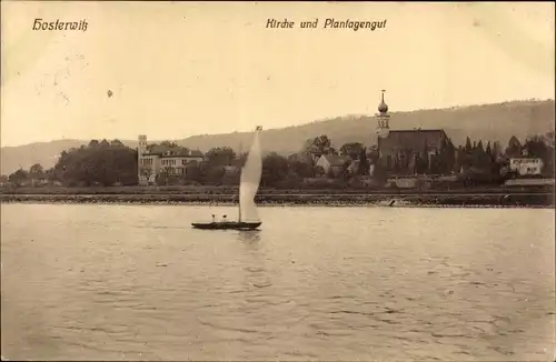 Ak Dresden Hosterwitz, Kirche und Plantagengut