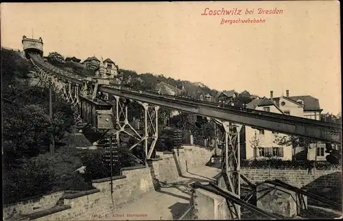 Ak Dresden Loschwitz, Bergschwebebahn, Gondel