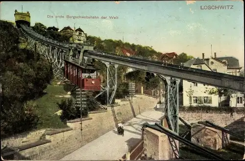 Ak Dresden Loschwitz, Bergschwebebahn