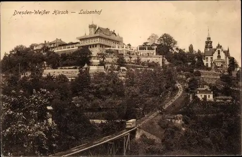 Ak Dresden Weißer Hirsch, Hotel Luisenhof, Außenansicht