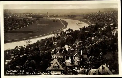 Ak Dresden Weißer Hirsch, Blick vom Luisenhof nach Dresden