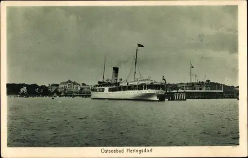 Ak Ostseebad Heringsdorf auf Usedom, Dampfer